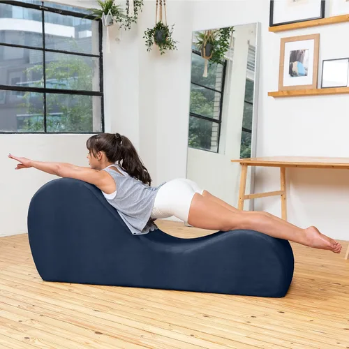 Vista 13 de Avana Elegante tumbona para yoga, para estiramiento, relajación, berenjena.