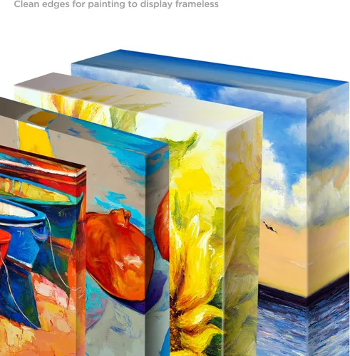 Vista 3 de Creative Mark The Edge All Media - Lienzo estirado de algodón de lujo, 20 x 40 pulgadas, paquete de 3 lienzos de acrílico triple imprimado de 1-1/2