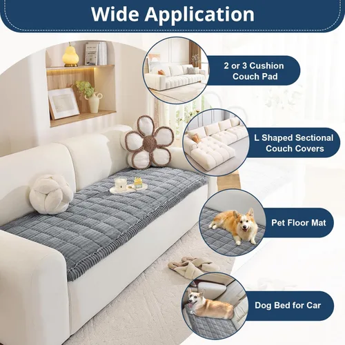 Vista 3 de OstepDecor Fundas para reposabrazos de sofá, fundas para brazos reclinables, aptas para mascotas, gruesas y suaves para reposabrazos de sofá