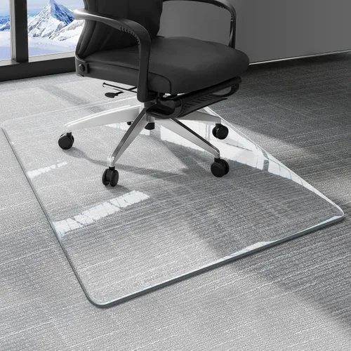 Vista 10 de Tapete para silla de oficina, 32 x 48 pulgadas, de plástico transparente y resistente, protector para debajo de la computadora, protector de suelo