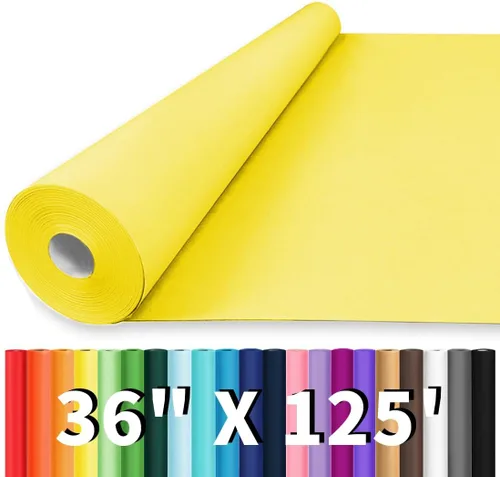 Vista 11 de Vanhench Papel de regalo negro de 36" x 1500" (125 pies), rollo de papel kraft de color sólido para tablón de anuncios, construcción de pósteres