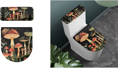 Vista 109 de Flashideas Juego de cubierta para tanque y tapa de inodoro con estampados de patas de perro coloridas - Elástico, se adapta a la mayoría de tanques