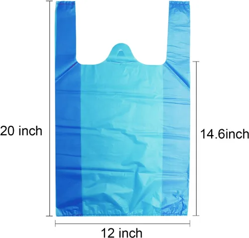 Vista 2 de LazyMe Bolsas de plástico para comestibles con asas a granel para compras y restaurantes, bolsas de plástico para negocio, 12 x 20 pulgadas