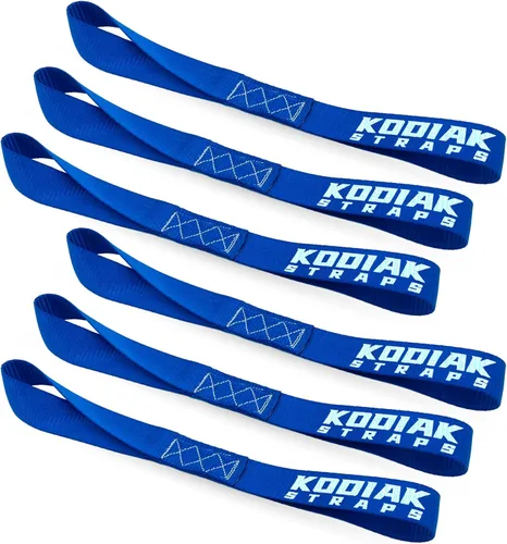 Vista 10 de Correas de Amarre de Bucle Suave - 1.5 x 18 pulgadas - Capacidad de Carga de 10,000 lb - Verde Paquete de 6 - Bucles para Asegurar ATV, UTV