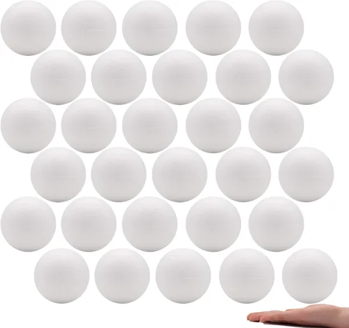 Vista 5 de Crafare Paquete de 5 bolas de espuma blancas de 3 pulgadas para manualidades, bolas redondas de espuma de poliestireno para artes, hogar, escuela