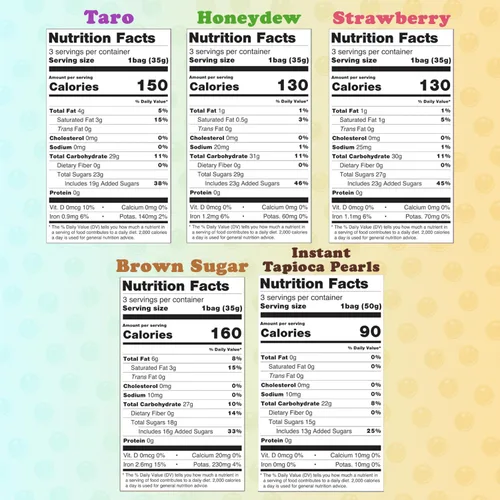 Vista 2 de Pocas Kit de té de burbujas, Honeydew - Té de leche instantánea en polvo con auténticas perlas de tapioca para té de burbujas instantáneo, 5 kits