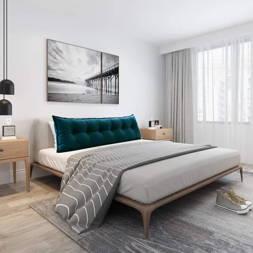 Vista 6 de Rucener Almohada rectangular para cabecera de lectura cojín de cuña triangular grande almohada de cuña extraíble respaldo y cabecera extragrande