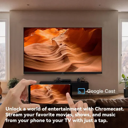 Vista 4 de FPD Smart TV de 58 pulgadas, 4K UHD Google TV con Google Play y Google Cast integrado, televisión HDR 10 con asistente de voz, control remoto