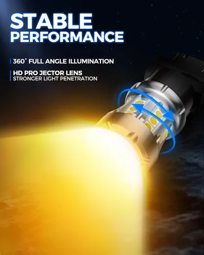 Vista 3 de Marsauto Bombilla LED de señal de giro, 3157 LED ámbar para reemplazo de luz de señal de giro delantera/trasera, con espejo convexo a reflector