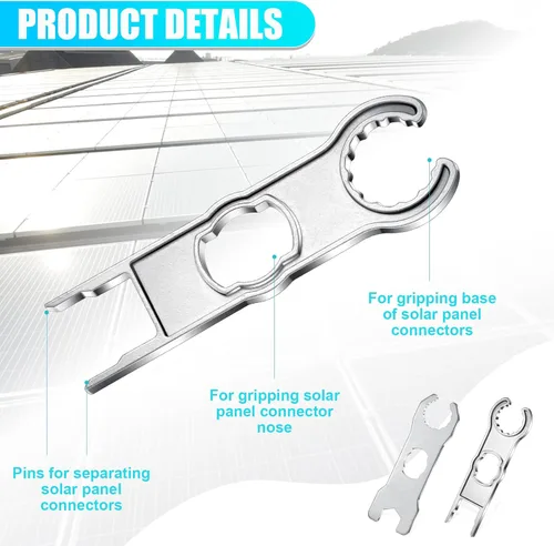Vista 7 de Landhoow Herramienta de conector de panel solar, llave inglesa de metal solar, herramientas de extracción de desconexión solar fotovoltaica