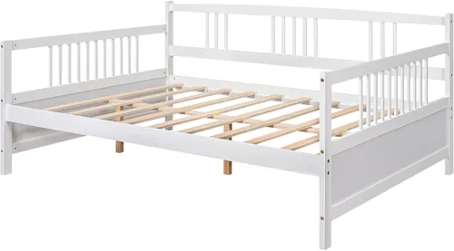 Vista 22 de Merax Sofá Cama Individual con Listones de Madera Soporte Sofá Cama Moderno para Sala de Estar con Rieles, Tamaño Individual, Espresso Oscuro
