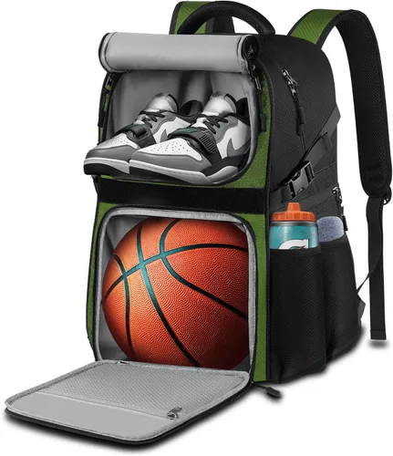 Vista 10 de LOINTET - Mochila de baloncesto con compartimento para pelotas y zapatos, gran bolsa de accesorios deportivos de baloncesto