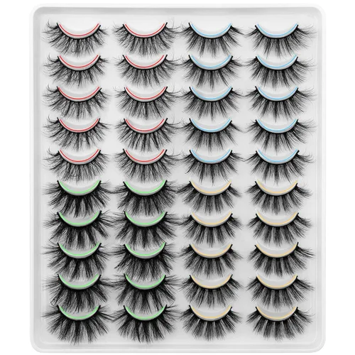Vista 9 de DYSILK - 20 pares de pestañas postizas 6D de imitación de visón, impresionantes, largas, hechas a mano, aspecto natural, reutilizables, gruesas