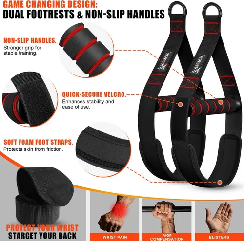 Vista 5 de Bandas de asistencia para dominadas, bandas de resistencia resistentes con asas, banda de ejercicio con anclaje de puerta, juego de bandas