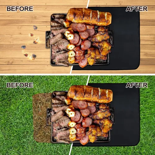 Vista 2 de SUITMAT Tapete resistente al calor para encimera, tapete ignífugo e impermeable para parrilla de mesa al aire libre, protector de cubierta al aire