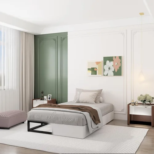 Vista 5 de Somier de 9 Pulgadas para Cama Individual, Base de Colchón de Metal Resistente, Capacidad de 3000 lbs, Perfil Alto, Libre de Ruido, Fácil Montaje