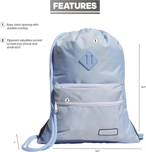Vista 2 de adidas Mochila clásica 3s, Blue DawnStone Wash White, talla única , Mochila clásica 3s