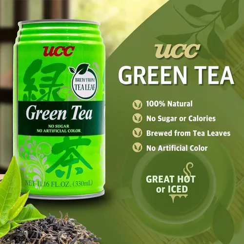 Vista 6 de UCC Té verde, latas de 11.1 onzas (paquete de 24)