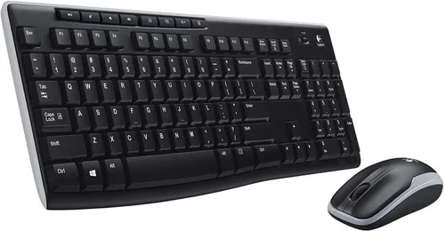 Vista 2 de Logitech Combo de teclado inalámbrico K270 y mouse inalámbrico M185: teclado y mouse incluidos, batería de larga duración (negro con ratón)