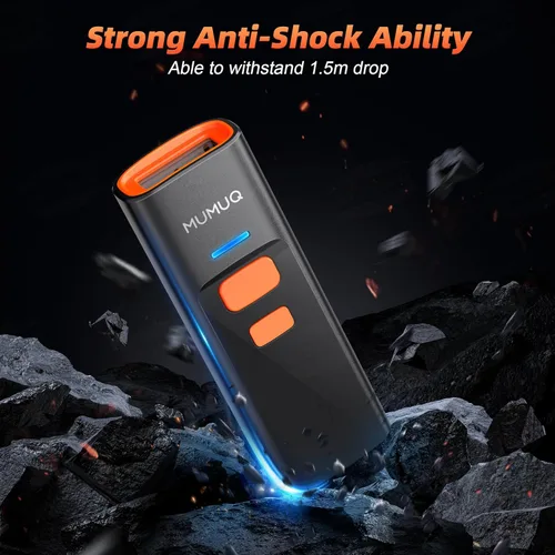 Vista 5 de Escáner de código de barras inalámbrico Mini Bluetooth 1D 2D QR Escáner de código de barras 3 en 1 Bluetooth y 2.4G y cable USB lector de código