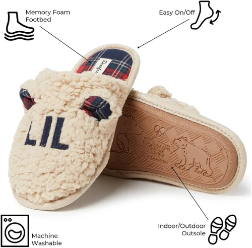 Vista 4 de Dearfoams Pantuflas unisex de la colección familiar Lil & Baby Bear