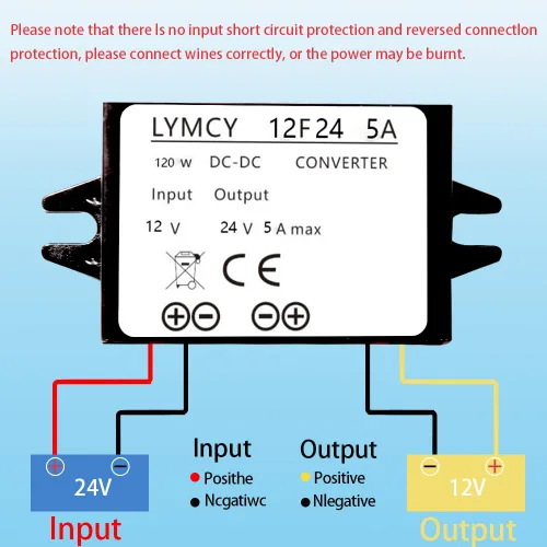 Vista 6 de Convertidor DC Boost de 12 V a 24 V, 5 A, 120 W, convertidor elevador de voltaje, módulo de fuente de alimentación impermeable, transformador