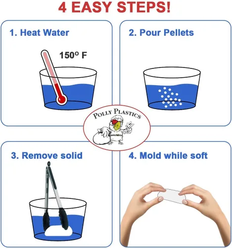 Vista 3 de Polly Plastics Pellets de color metálico para plástico moldeable Oro y plata Fabricado en los Estados Unidos