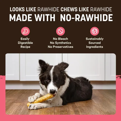 Vista 89 de Earth Animal Masticables sin ocultar – de The Grill Rolls Bacon Cheeseburger Sabor Rawhide Free Medium Dog Chews – 3