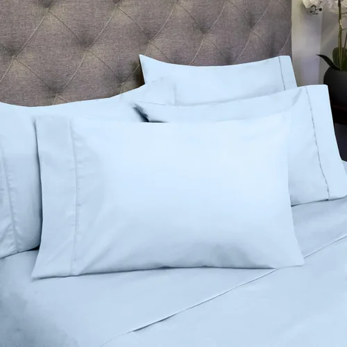 Vista 8 de Juego de sábanas de 4 piezas para camas individuales de 1500 hilos de microfibra de cepillado fino con bolsillo profundo - 1 funda de almohada