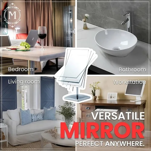 Vista 5 de Mirrorvana espejo rectangular de 9.8 pulgadas x 7 pulgadas, espejo de vanidad sin aumento