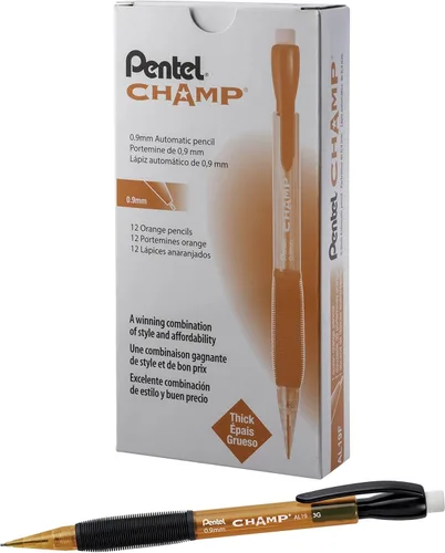 Vista 11 de Pentel Champ Starter - Juego de lápices automáticos con plomo, (0.020 in), barriles surtidos, 1 paquete, el color del barril puede variar (ACEBP)