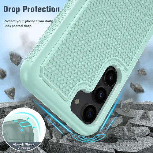 Vista 4 de FNTCASE Funda para Samsung Galaxy S23 funda protectora de doble capa resistente para teléfono celular, a prueba de golpes, con textura