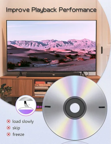 Vista 2 de Elook Limpiador de reproductor de CD, disco de limpieza de lentes láser para reproductor de CD/VCD/DVD, paño de microfibra incluido.