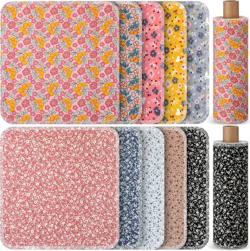 Vista 11 de Redbaker 50 piezas de toallas de papel reutilizables paños de algodón lavables sin papel toallitas absorbentes para inodoro toallas de papel