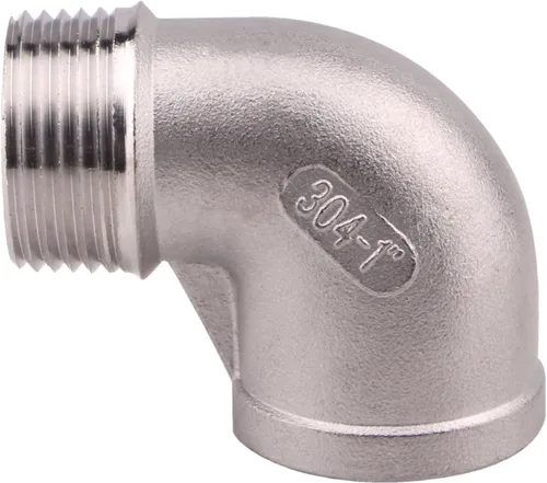 Vista 2 de Codo de calle 90 grados, rosca macho x hembra NPT de 1 pulgada SUS304