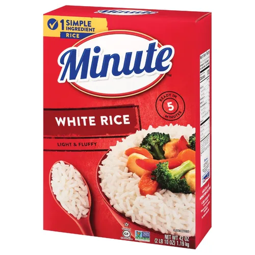 Vista 9 de Arroz blanco Minute, arroz blanco instantáneo para cenas rápidas, caja de 28 onzas