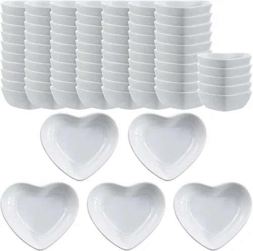 Vista 8 de SOCOSY Plato de Salsa de Cerámica Multiusos en Forma de Flor Platos de Condimentos Cuenco para Mojar Sushi Platos de Aperitivos Plato para Servir