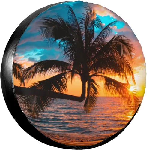 Cubierta absorbente para neumáticos de repuesto para atardecer, protectores de ruedas, a prueba de polvo, para remolque, caravana, arena, muchos