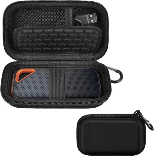 Funda rígida compatible con SanDisk Extreme PRO 500GB 1TB 2TB 4TB SSD externo portátil. Estuche de viaje para unidad de estado sólido Crucial X8