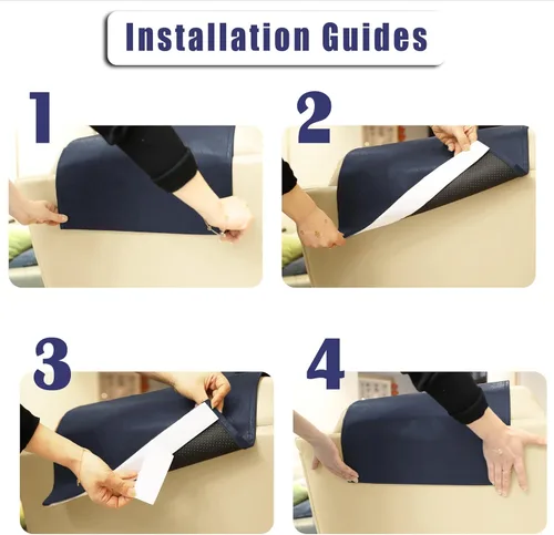 Vista 6 de Funda antideslizante para reposacabezas de muebles, protector de reposacabezas de piel sintética para silla reclinable, funda protectora de vinilo