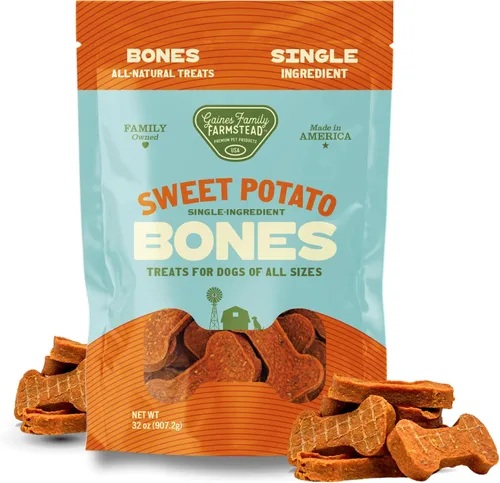 Vista 20 de Gaines Family Farmstead Huesos de Batata para Perros – Bolsa de 14 oz, Completamente Naturales, Un Solo Ingrediente, Golosinas para Perros Sin