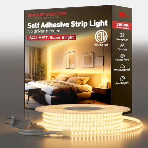Vista 12 de Shine Decor Tira de Luces LED Súper Brillante 4000LM, Plug & Play, 120V, Sin Driver, Cableado Fácil, Sin Parpadeo, Resistente a la Intemperie