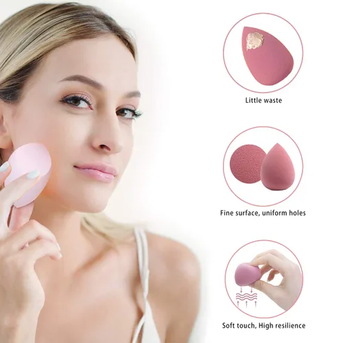 Vista 3 de Leeshine - Set de esponjas de maquillaje - Esponjas de belleza para mezclar con 1 soporte y estuche en forma de huevo, impecables para crema, polvo