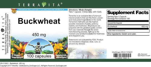 Vista 3 de Alforfón - 450 mg (100 Cápsulas, ZIN: 519421)