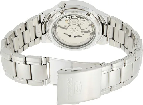 Vista 3 de Seiko 5 SNKA07 Reloj automático de acero inoxidable con esfera negra para hombre