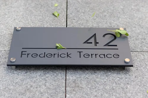 Vista 3 de Número de casa moderno de acero inoxidable 304 para exterior, placa de número de dirección, letrero personalizado, letrero personalizado