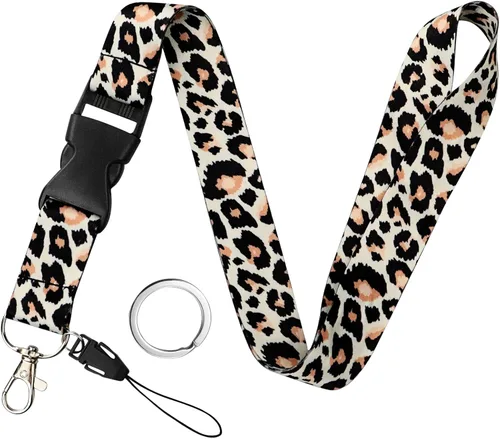 Vista 12 de Yiflin Bonito cordón para el cuello para llaves, llavero, cartera, tarjetero de identificación, con hebilla de liberación rápida