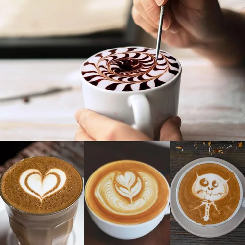 Vista 7 de Jarra para Espumar Leche, Taza Espumadora de Leche de Acero Inoxidable de 20 oz, Jarra de Vapor, Accesorios para Máquina de Café Cappuccino Espresso