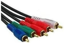 Vista 2 de Cable de video componente de 6 pies con audio RGB rojo, verde, azul, blanco, rojo