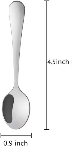 Vista 2 de Cucharas de café Demitasse de 10 piezas, mini cucharas de café de acero inoxidable de 4.5 pulgadas
